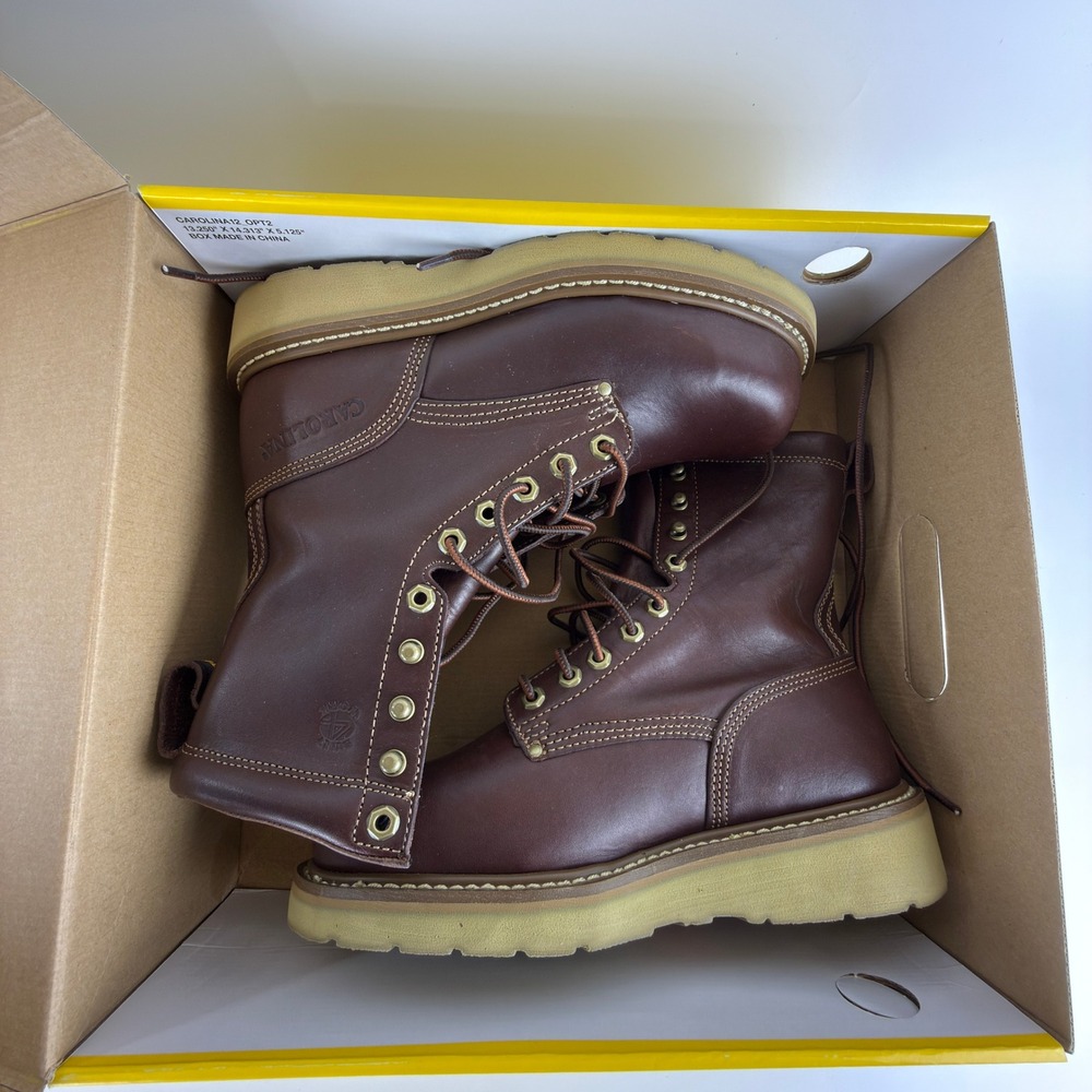 Carolina CA8549 Mens 8 D Brown Leather Soft Toe Steel Shank Work Boots NIB